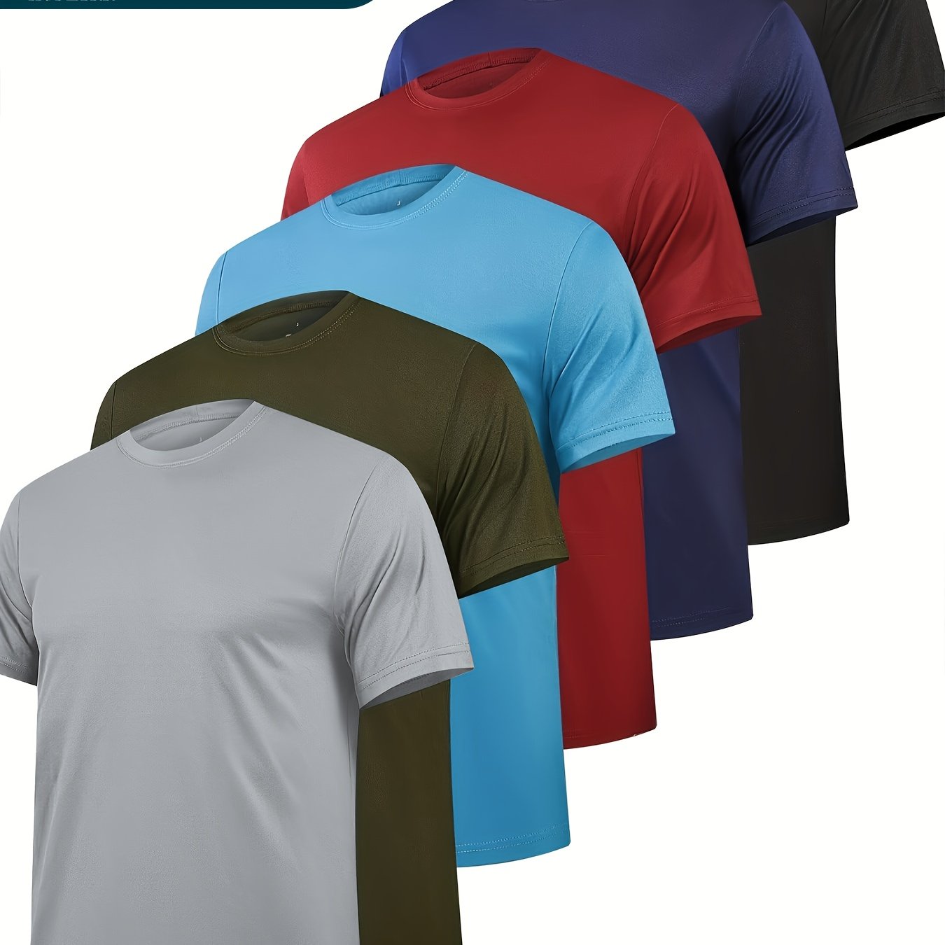 TEMU 6 Pack Workout Shirts For Men Short Sleeve Athletic Active Tops Quick Dry Crew Neck T Shirt For Running