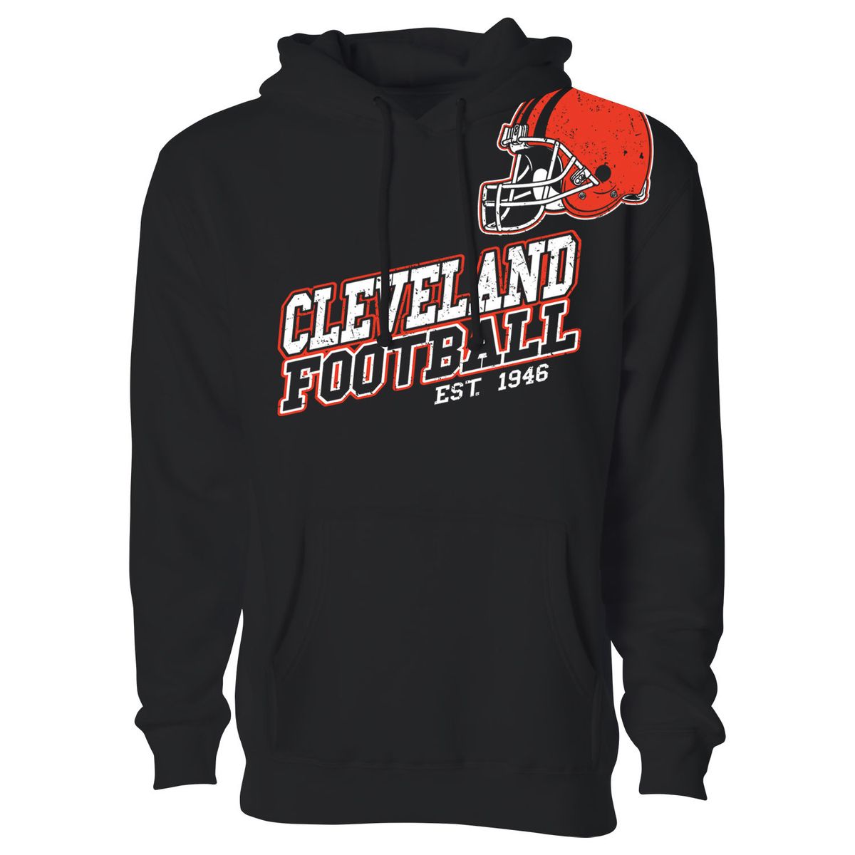 Women's Football Fan Pullover Hoodie - Cleveland - Black - 2XL