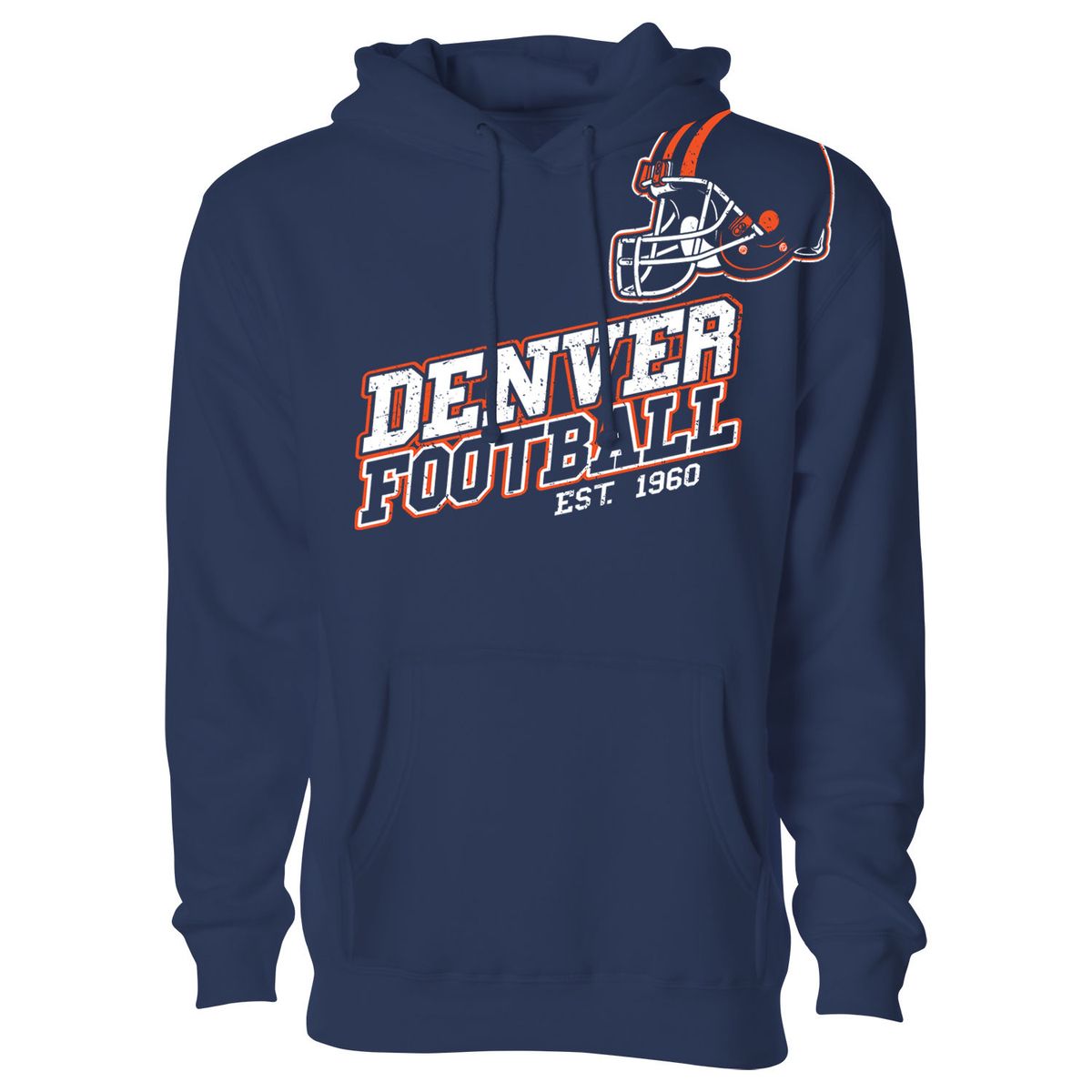 Women's Football Fan Pullover Hoodie - Denver - Navy - S