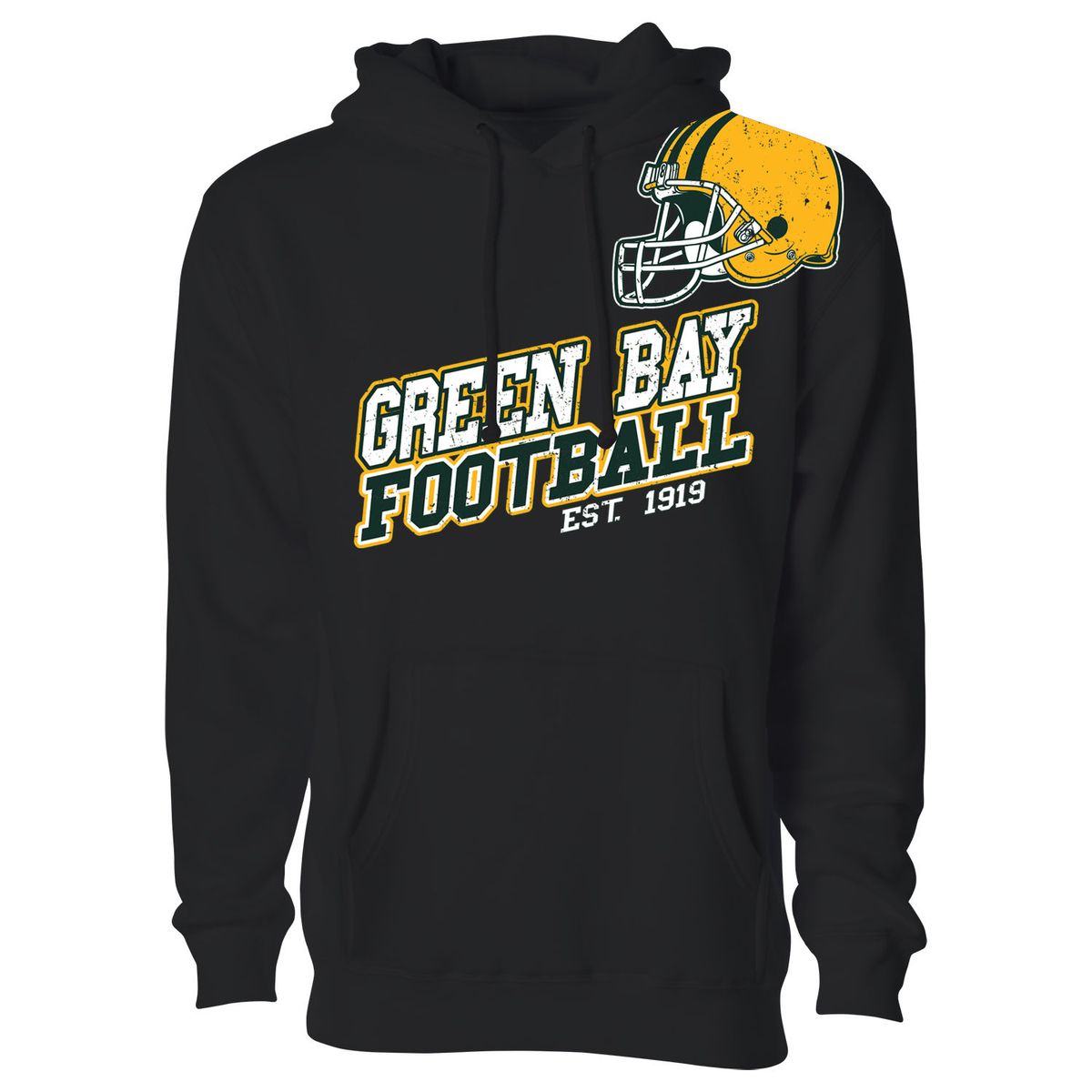 Women's Football Fan Pullover Hoodie - Green Bay - Black - S