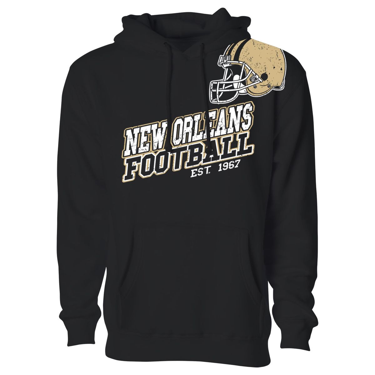 Women's Football Fan Pullover Hoodie - New Orleans - Black - L