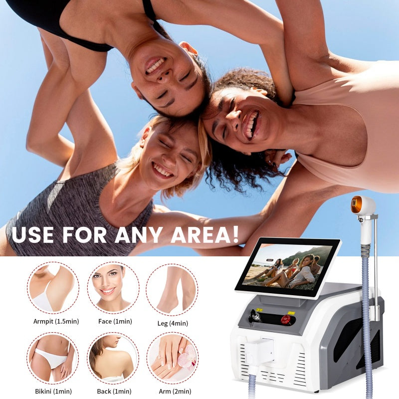 Professional 3 Wavelength 755-808-1064 NM Freezing Point Laser Permanent Painless Hair Removal Machine Skin Rejuvenation