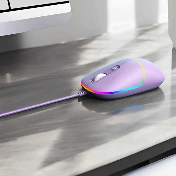 New Arrival Wired USB Backlight Mouse Ultra Quiet 6400 DPI ergonomically designed RGB Colorful Lights perfect for PCs and laptops T250102