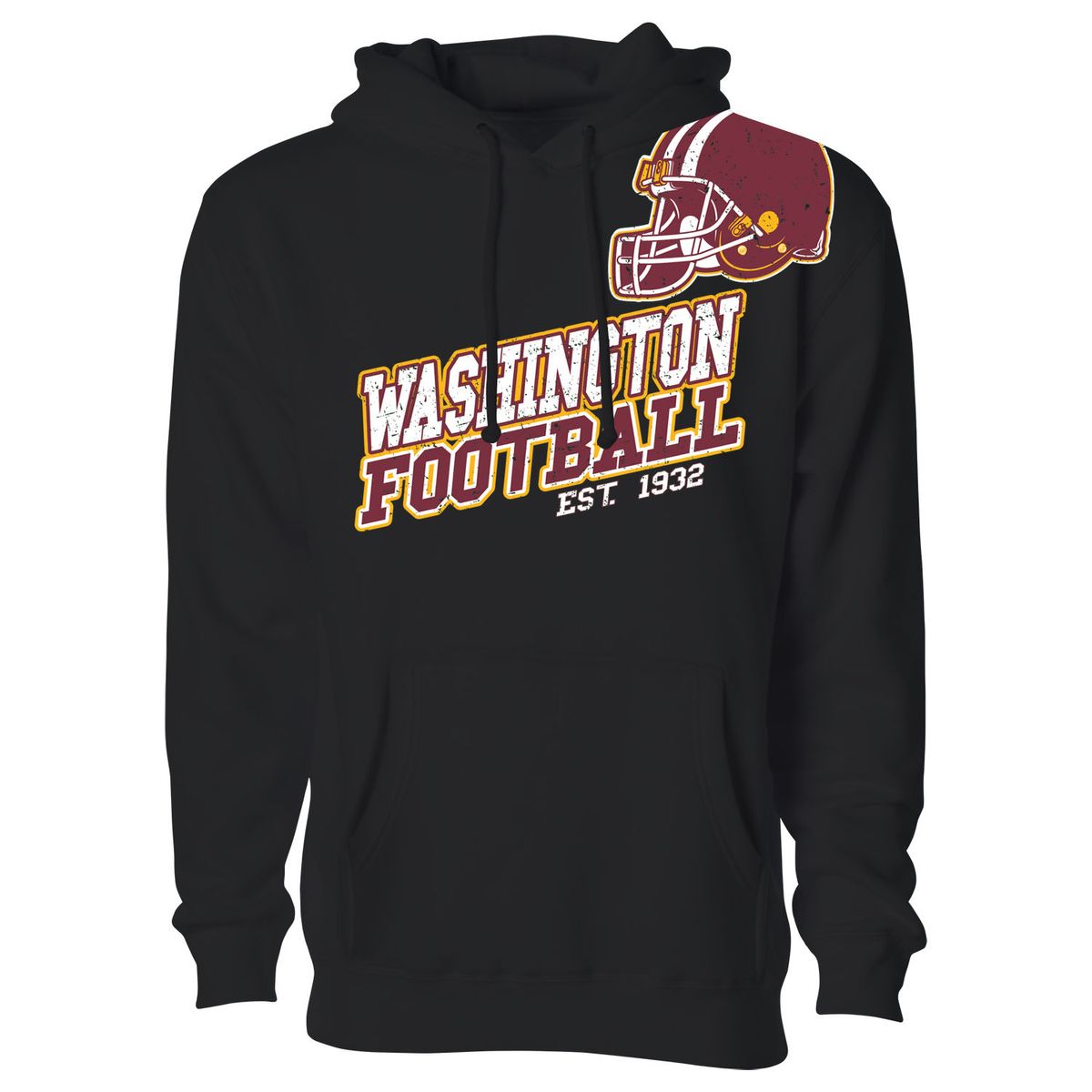 Women's Football Fan Pullover Hoodie - Washington - Black - S