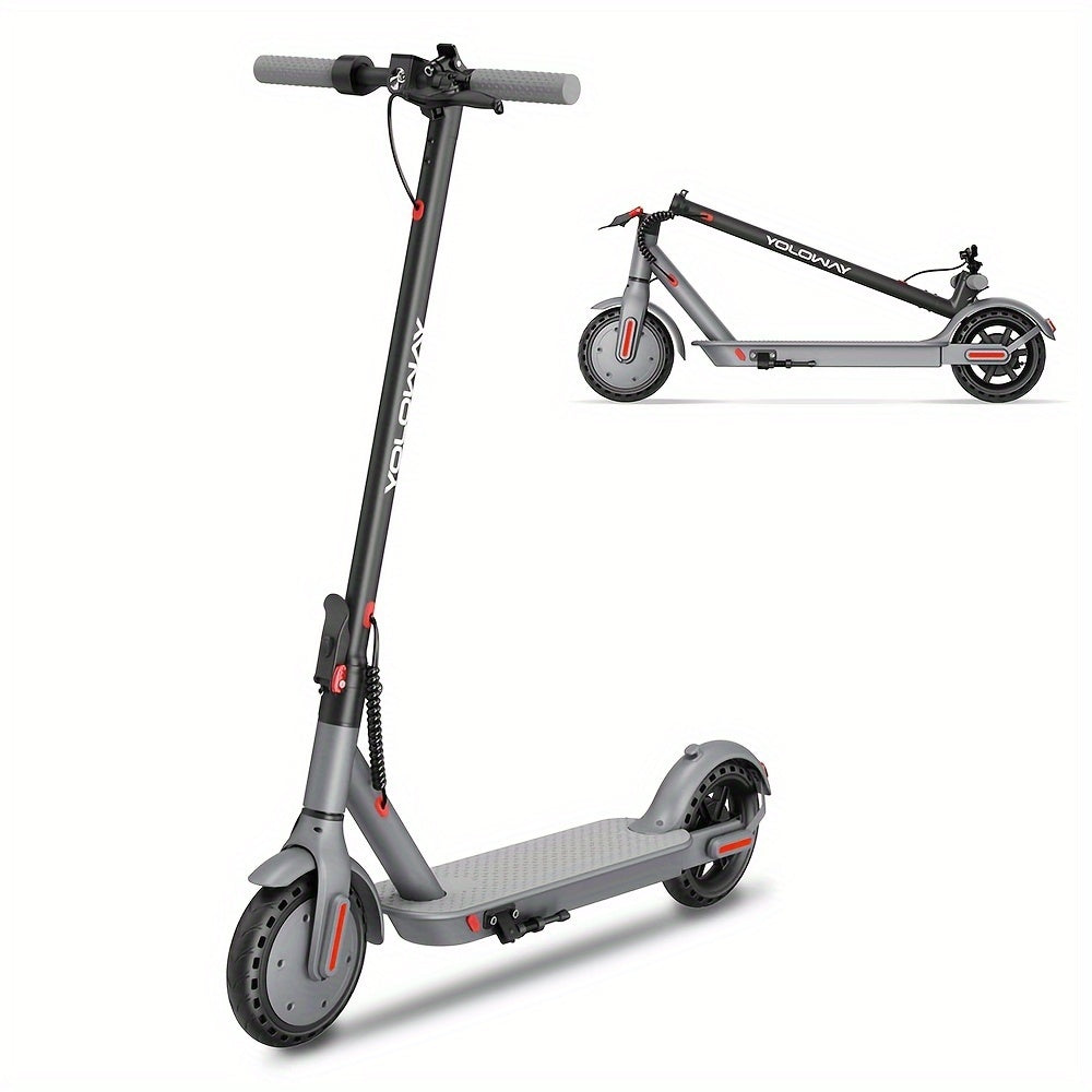 TEMU Yoloway Ys1 Commuter Electric Scooter, 15mph , Front Suspension With 22km Long-range Battery 36v-7.5ah, Lighting & Power Indicator Display,