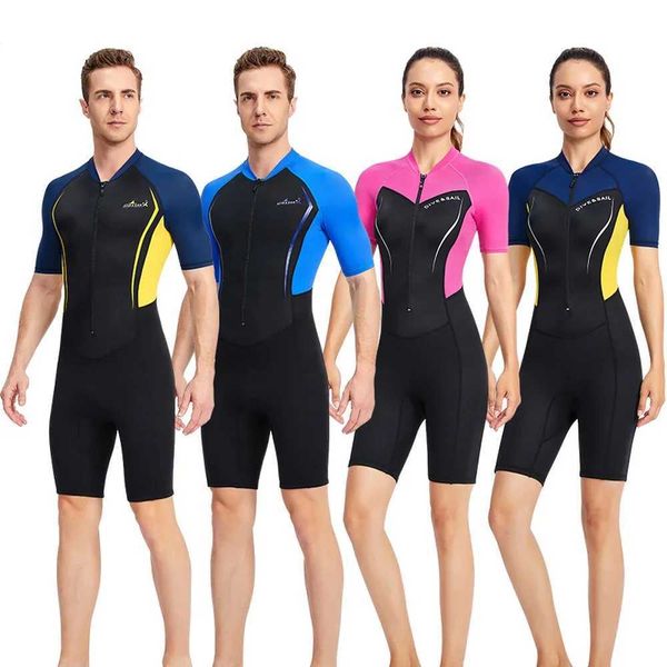 1.5MM Thicken Wetsuit Mens Women Neoprene One Piece Short Quick Dry Surfing Suit Beach Swimming Scuba Diving Suit SwimwearXJ241220