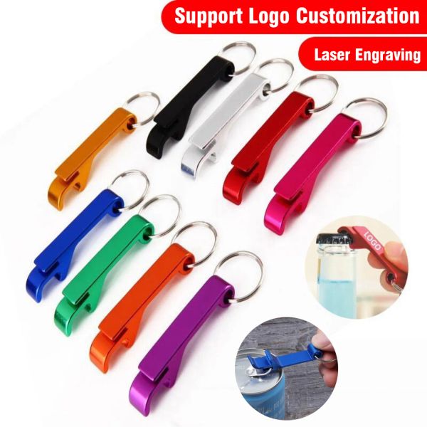 Pocket Key Chain Beer Cola Bottle Opener Aluminum Alloy Claw Bar Small Beverage Keychain Ring Advertising LOGO Promotional Gifts ZZ