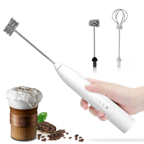 Egg Tools 2 in 1 USB rechargeable Electric Beater Whisk Coffee Mixer Double heads Milk Frothers Baking Stirrer kitchen gadgets 230804