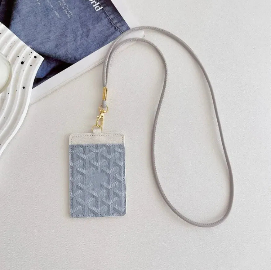 GY Badge Holder Designers Lanyards for Name Tags Work card key ring Keychain Fashion Women Men Credit Card Holder Coin Purse Ring wallet