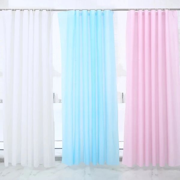 PEVA Shower Curtain Liner Bath Curtains Modern Pattern Bathroom Curtain Solid Color