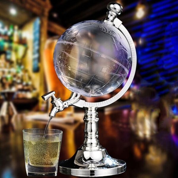 Hip Flasks Whiskey Decanter Set Globe Dispenser Antique transparent Glass Liquor Wine Drinks juices Dispenser Western Restaurant Bar Props 2