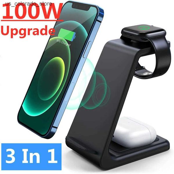 Wireless Chargers 100W 3-in-1 wireless charger stand for fast charging dock suitable for iPhone 14 13 12 11 X 8 Watch 8 7 6 iWatch Airpods P