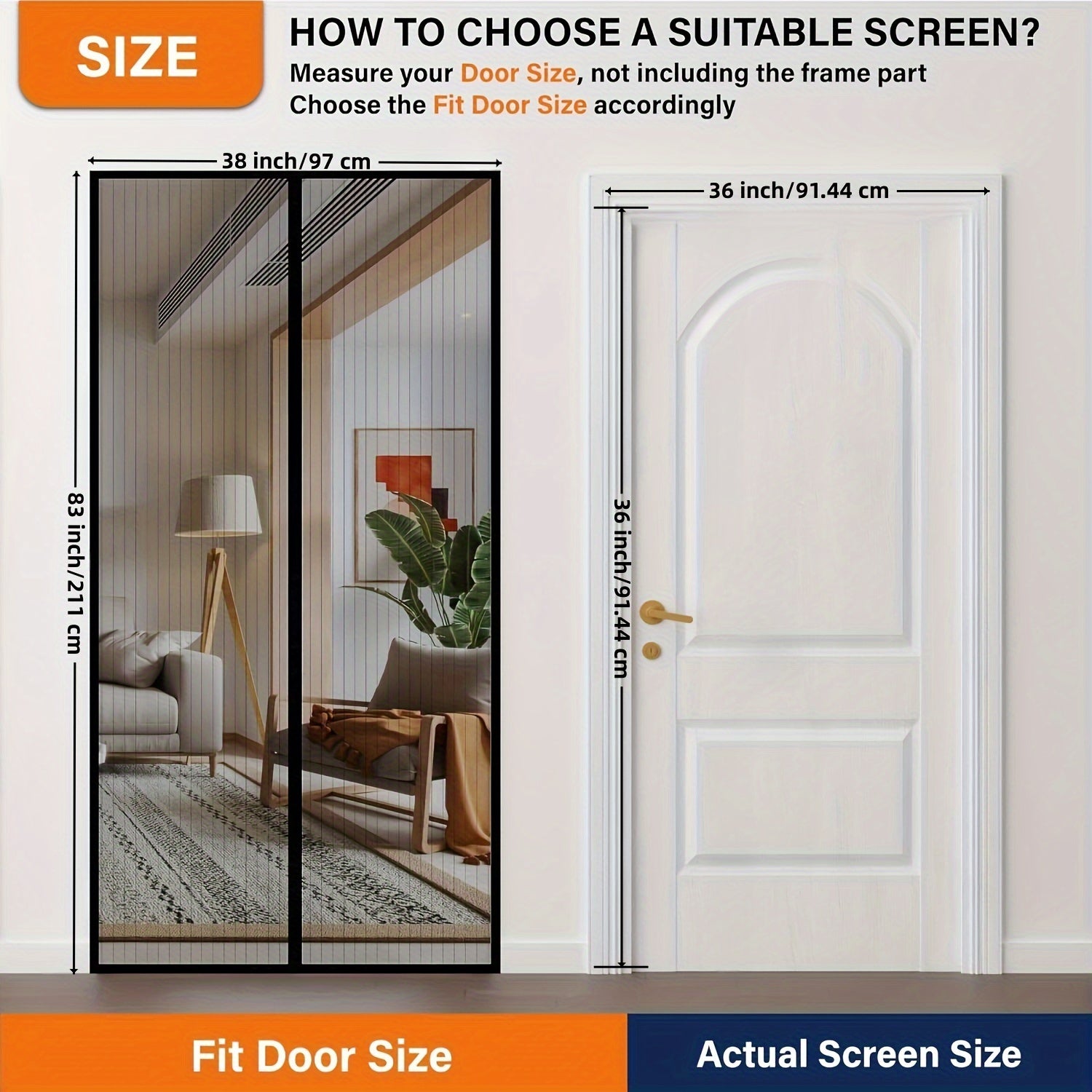 TEMU Easy-install Magnetic Screen Door - Heavy-duty, Self-sealing Mesh Curtain For All , Hands Free, Partition - Bedrooms & Home Decor