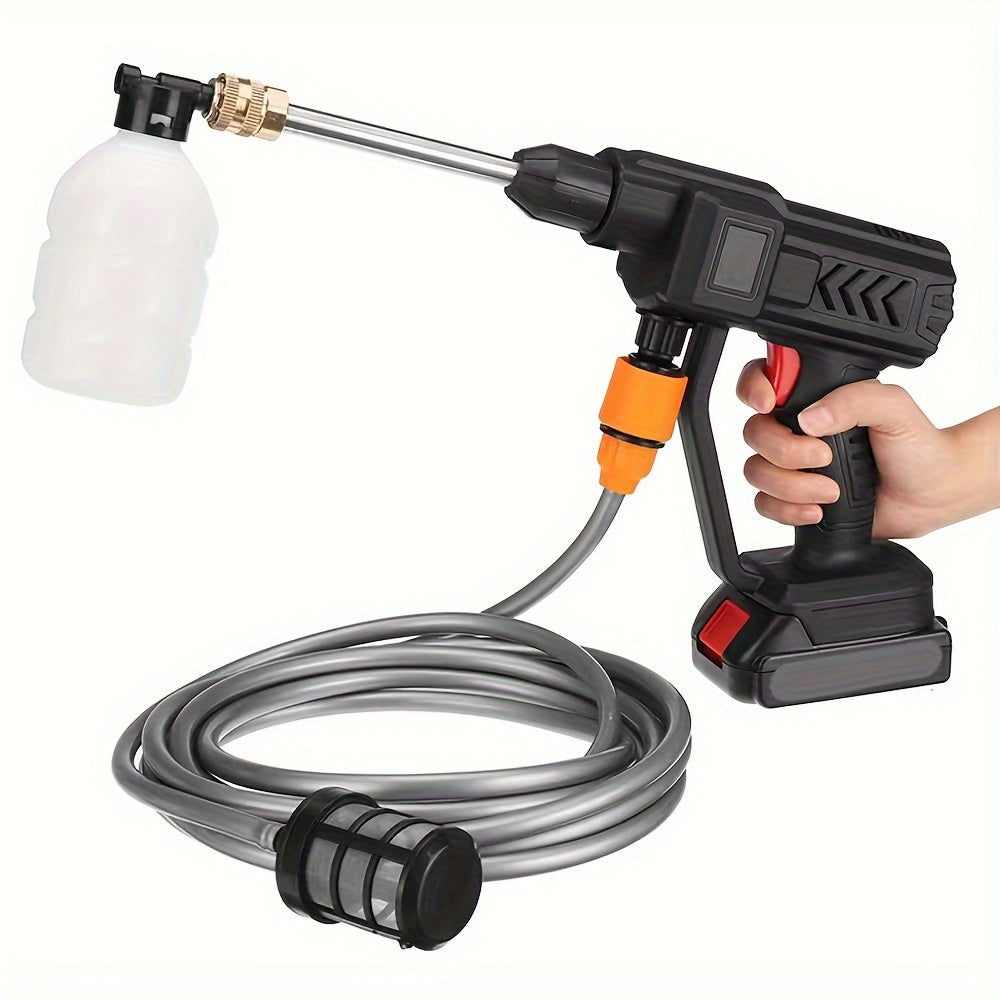 TEMU Cordless High Pressure Washer, 21v Portable Power Washer, Handheld High Pressure Car Wash With Foam Sprayer, With Rechargeable 6.0ah Battery, 5