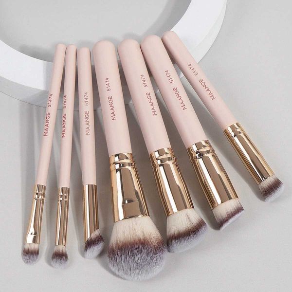 MAANGE 7pcs-set Makeup Brushes for Cosmetic Foundation Powder Concealer Blush Brush Blending Soft Bristles Beauty Tools W241216