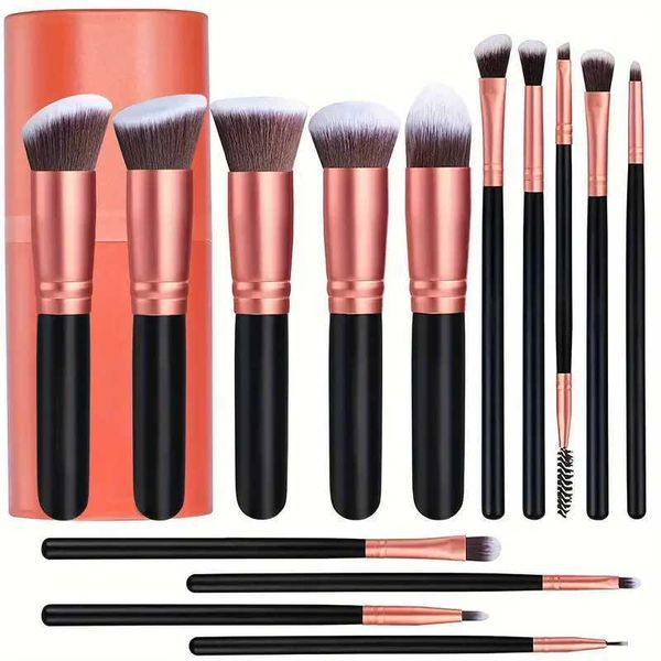 14-16 pieces of makeup brush set Premuim soft fluffy cosmetics basic powder eye shadow kabuki mixed makeup brush beauty tool W241113