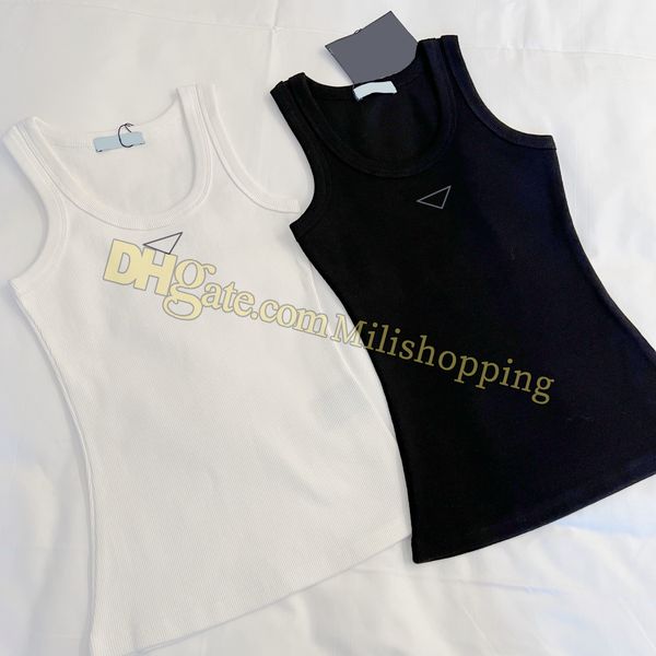 Prrra Designer Womens Knits Tees Upgraded version T Shirts Sleeveless Woman Summer Tanks Camis Tees Vest Short Shirt Lady Slim Vests Ice Sil