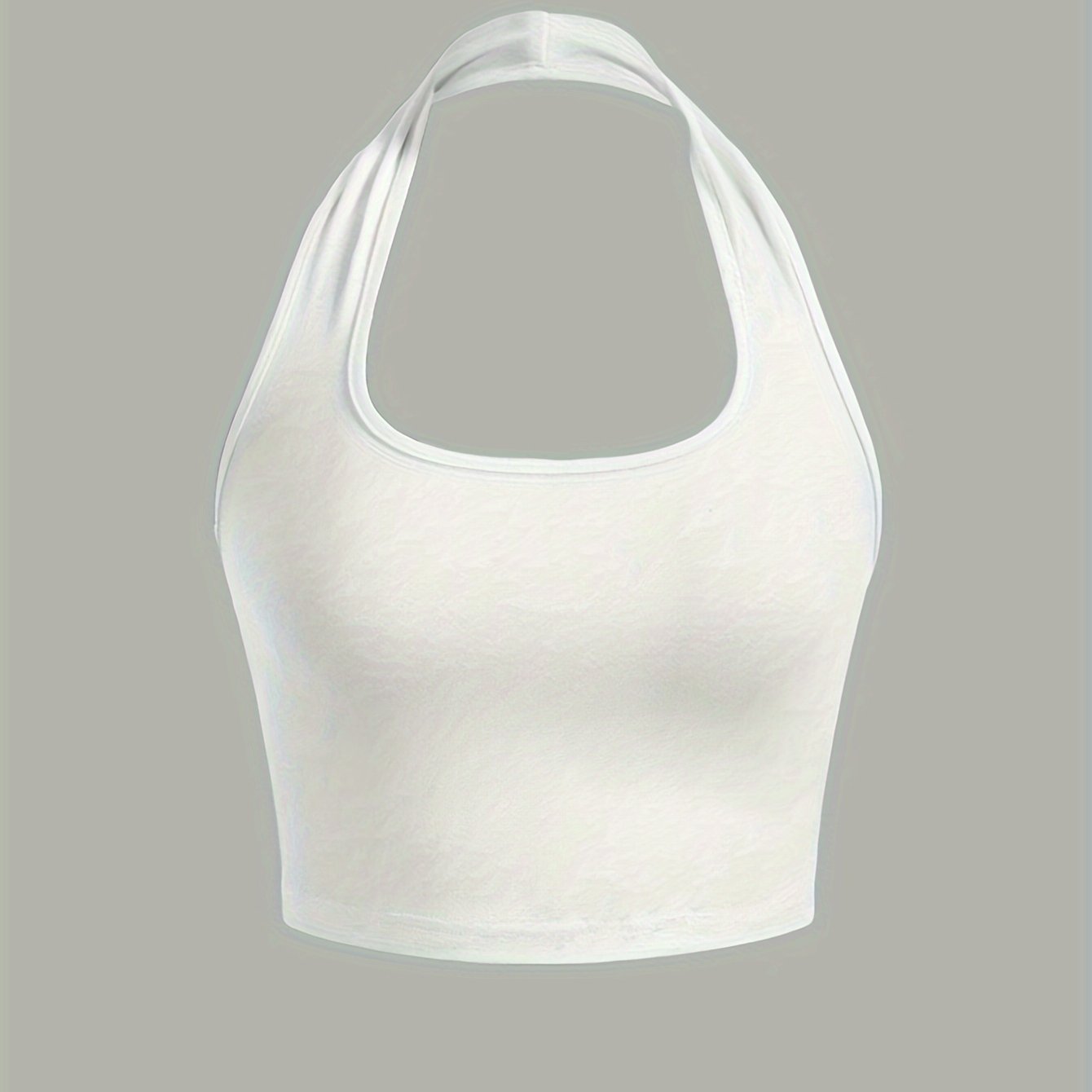 TEMU Women's Casual Halter Neck Tank Top - , Sleeveless, Stretchy Polyester Blend, Regular Fit, Summer Essential For Casual Attire, Casual Wear |