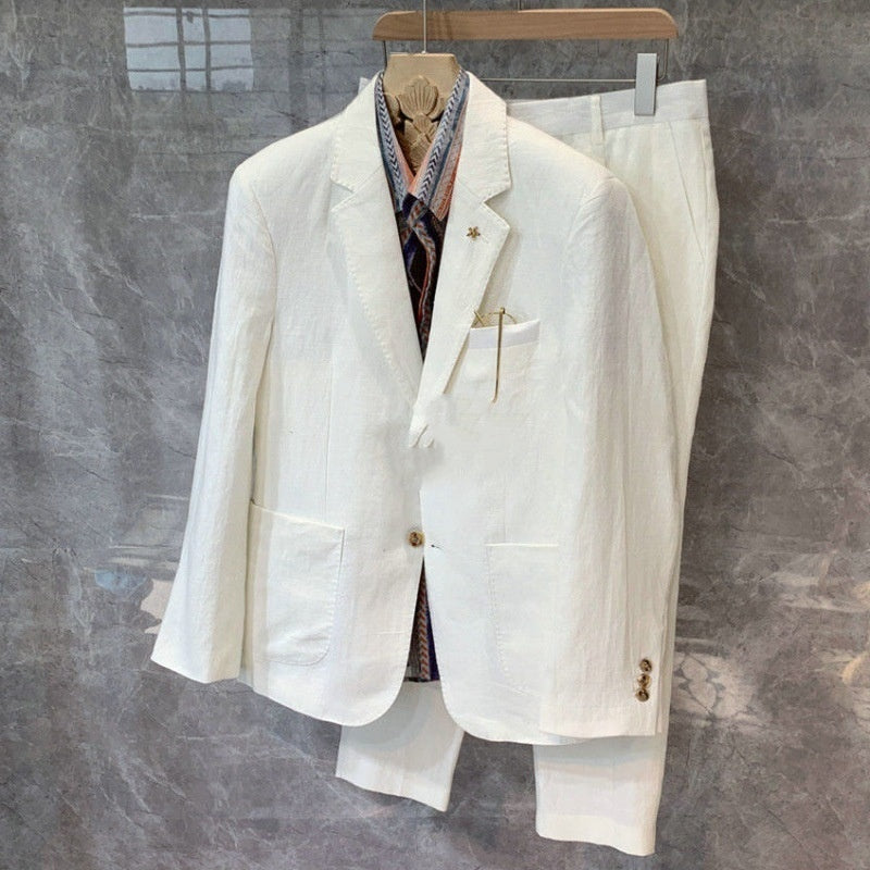 K325 Men&#039;s Single-Breasted Casual Suit Jacket - Thin Fit for Autumn Business Attire