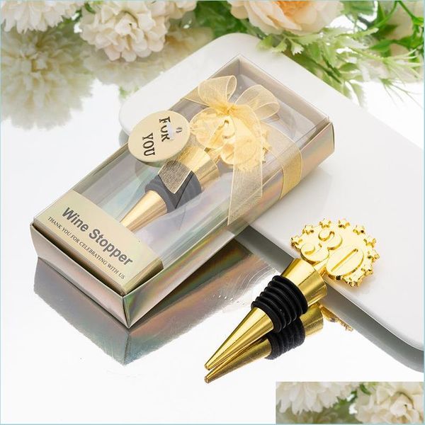 Bar Tools Number 30 Wine Bottle Stopper 30Th Anniversary Wedding Favors Birthday Gifts Drop Delivery Home Garden Kitchen Dining Bar B Dhdhb