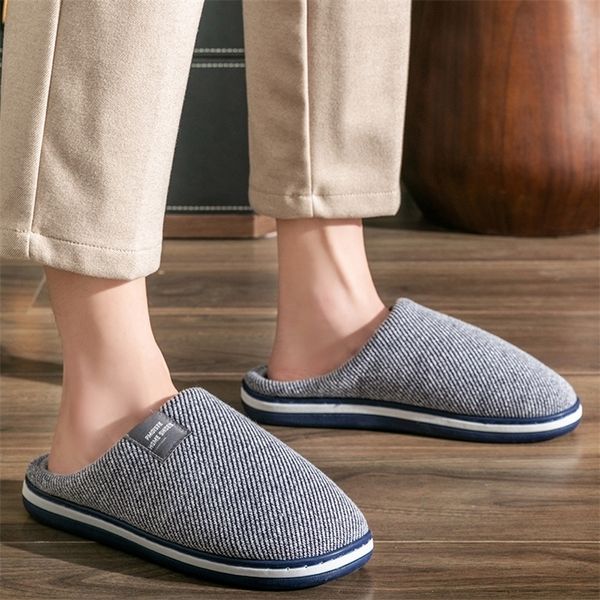 Trend Men Slippers Winter Warm Cotton Slippers Male Flats Soft Non-slip Slides Household Indoor Slippers Large Size 40-51 241204