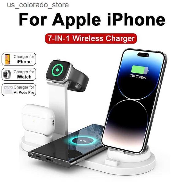Wireless Chargers 7-in-1 wireless charger stand suitable for iPhone 15 14 13 Pro Max phone charger suitable for Watch 8 7 Airpods USB C fast
