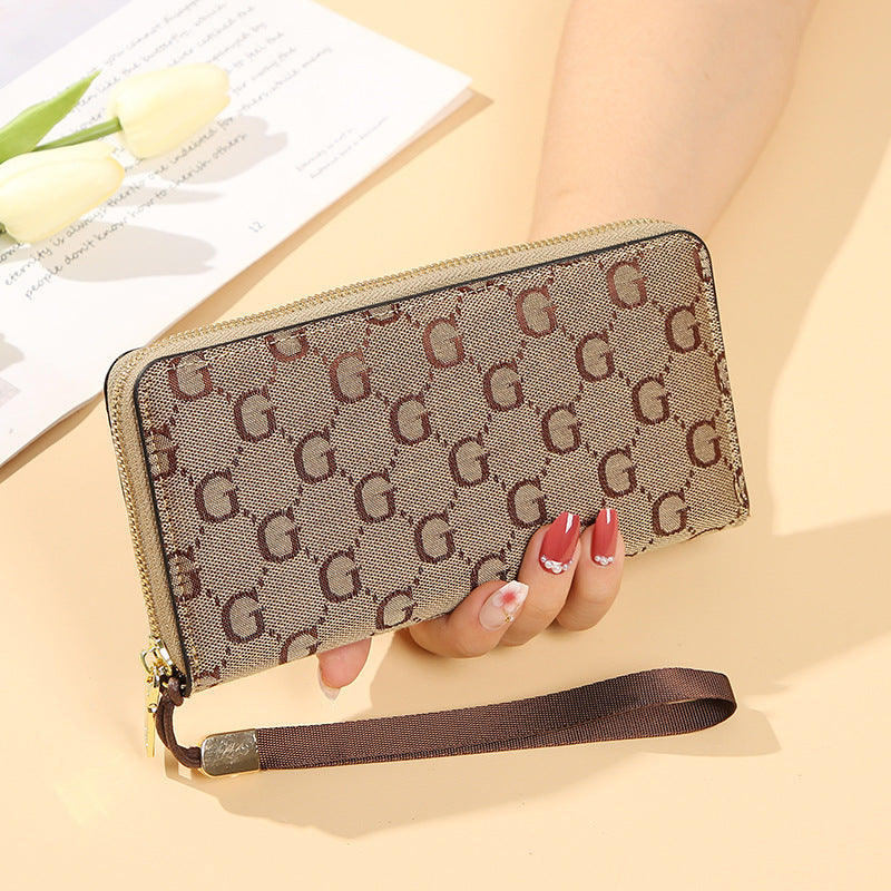 Free Shipping Wallet Women Long Clutch 2025 New Designer Bag Fashion G-shaped Large Capacity Zipper Ladies Wallet Card Holder Phone Bag