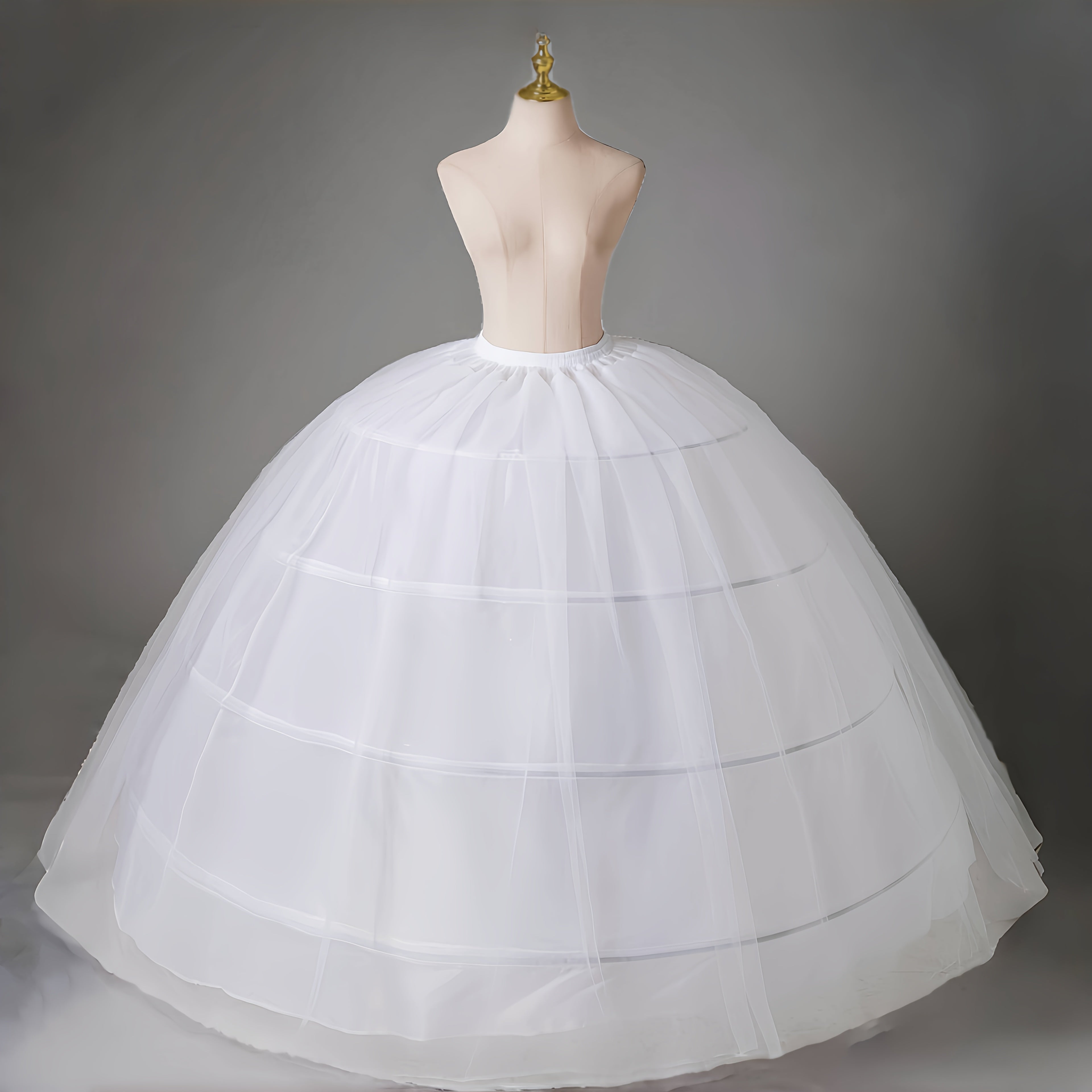 TEMU New 4 Hoops Big White Petticoat Super Fluffy Crinoline Slip Underskirt For Wedding Dress Bridal Gown In Stock