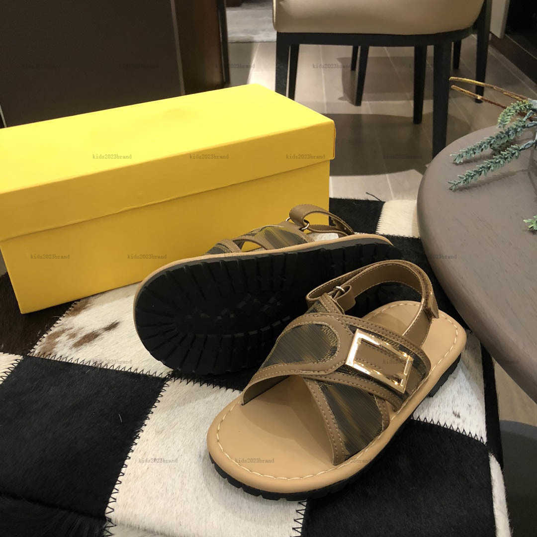 New baby Sandals Denim leather splicing design Kids shoes Cost Price Size 26-35 Including box Anti slip sole summer girls Slippers