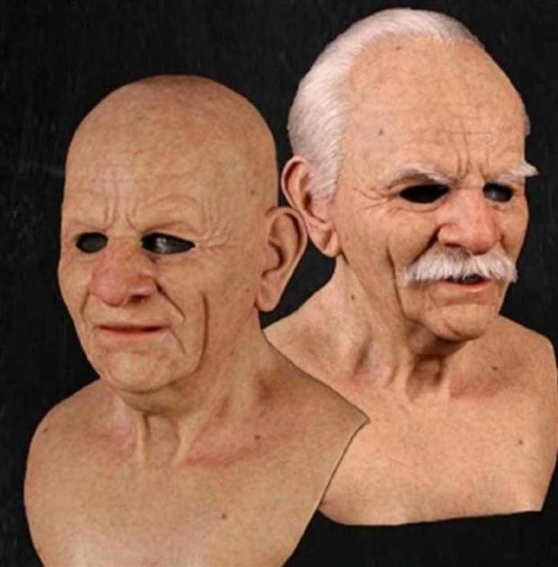 Old Man Mask Halloween Creepy Wrinkle Face Mask Halloween Costume Realistic Latex Masquerade Carnival Men Face245C6225931