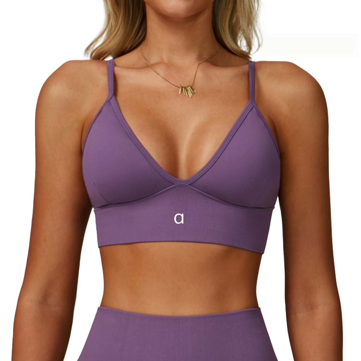 Top Double-Strap Seamless Yoga Bra With Smooth Surface Quick-Drying Sports Top for Short-Sleeved Outerwear Suitable for Running Fitness and Yoga