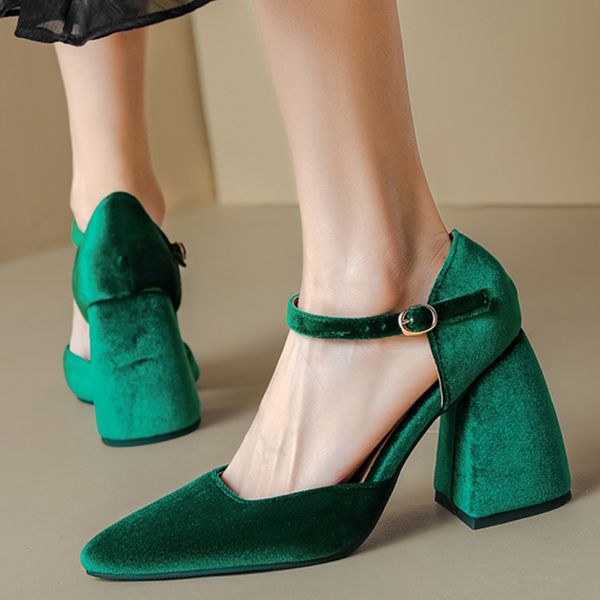 Sandals Women&#039;s Summer 2024 New High Heels Pumps Female Elegant Green Red Party Dance Wedding Shoes Large Size Footwear 4343