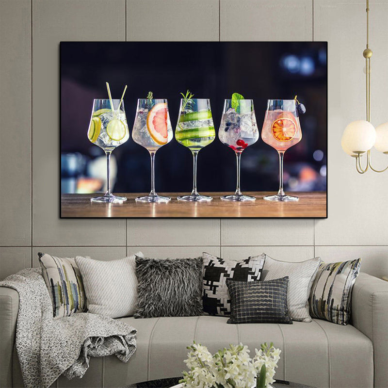 Nordic Colorful Cocktail Drinks Kitchen Print Modern Canvas Painting Wall Art Picture for Bar Dining Room Home Decor No Frame