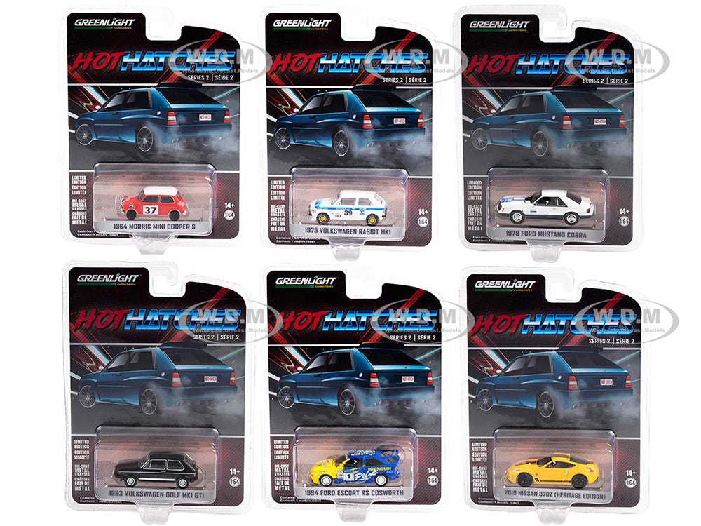 "Hot Hatches" Set of 6 pieces Series 2 164 Diecast Model Cars by Greenlight