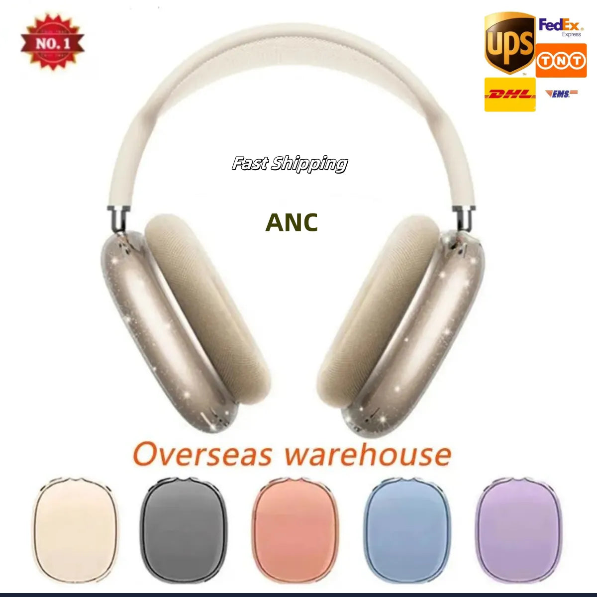 For Airpodspro Max ANC OEM Quality Headphone Accessories Transparent TPU Solid Silicone Waterproof Protective case AirPod Maxs pro Headphones Headse