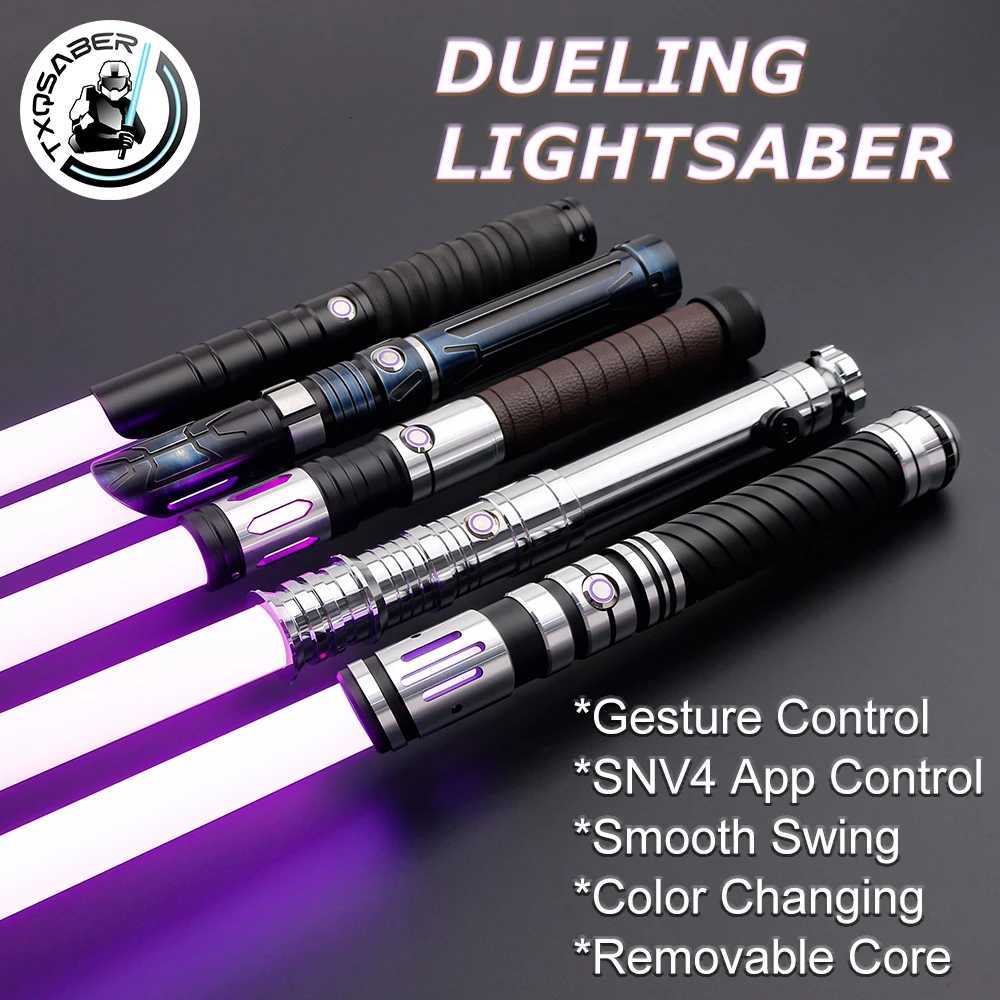 Lightsaber Neo Pixel Heavy Dueling RGB Color Changing Metal Hilt Smooth Swing Blaster Cosplay Jedi Laser Sword Toys Kid X250920