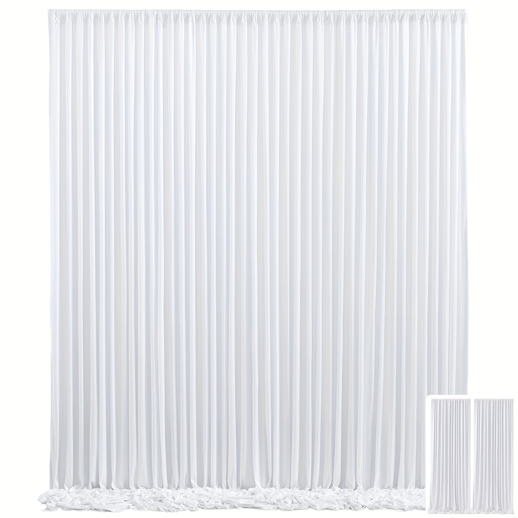 TEMU Christmas 2pcs Heavyweight Nonwoven Backdrop Curtains - Elegant Wedding, Birthday, Shower Decorations - Wrinkle-resistant, No-iron Hanging Party