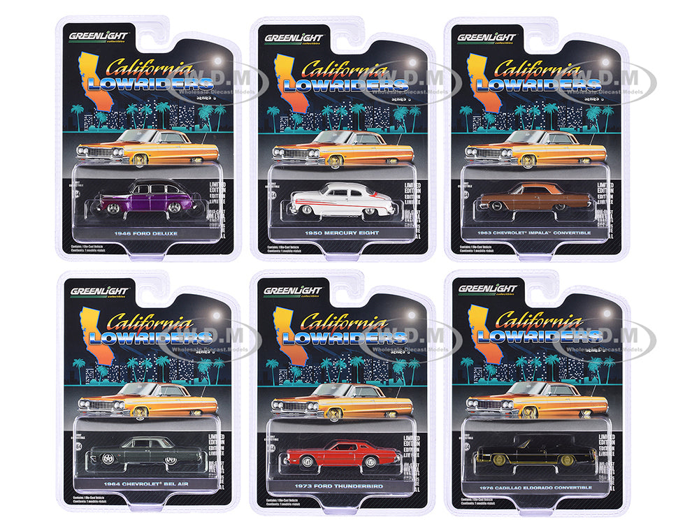 "California Lowriders" Set of 6 pieces Series 6 164 Diecast Model Cars by Greenlight