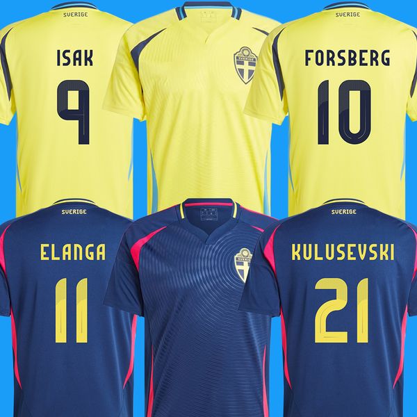 2024 Sweden Soccer Jerseys national team 24 25 ISAK Forsberg JANSSON BERG EKDAL Kulusevski Football Shirts men kids kits