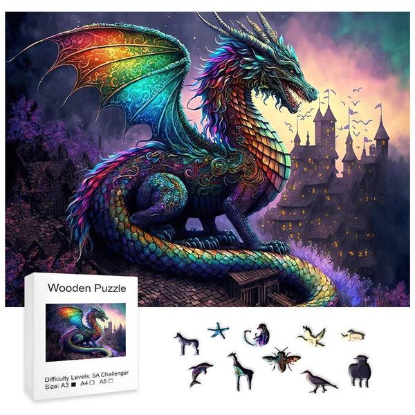 New Wooden Puzzle Fr The West Mysterious Dragon King Wooden Puzzle Creative Gift To Dlop The Brain For Kids Z250117