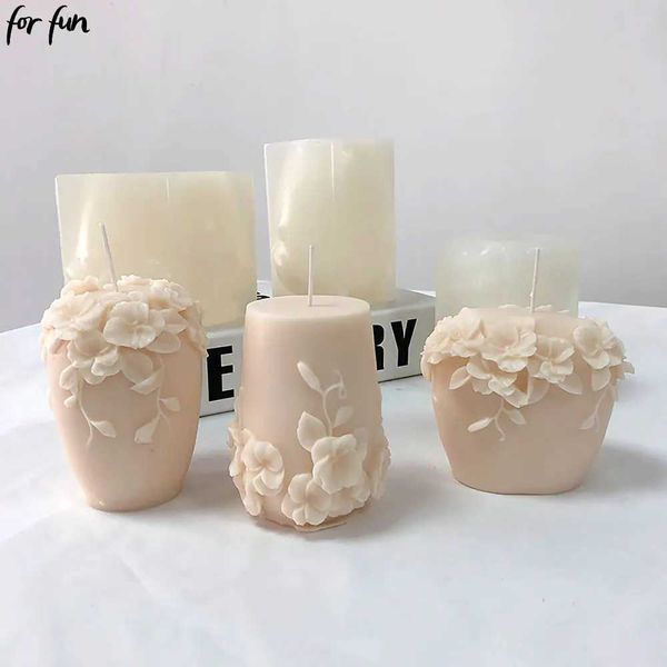 Candles Used for fun Rattan flowers silicone candle molds gypsy shapes sculpture art aromatherapy home decoration molds wedding gifts Q24111
