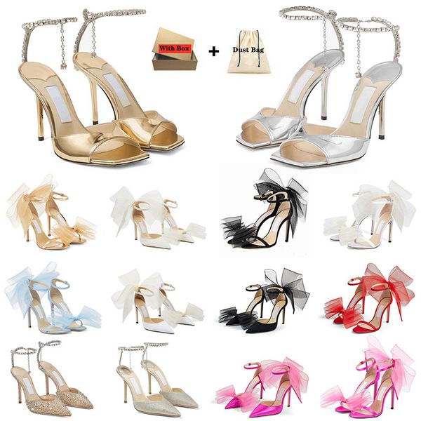 High Quality Gates White Jims High Heels Pearl Dress Shoes Designer Famous Wedding Pumps Golden Silver Black Stiletto Sandals Loafers Leathe