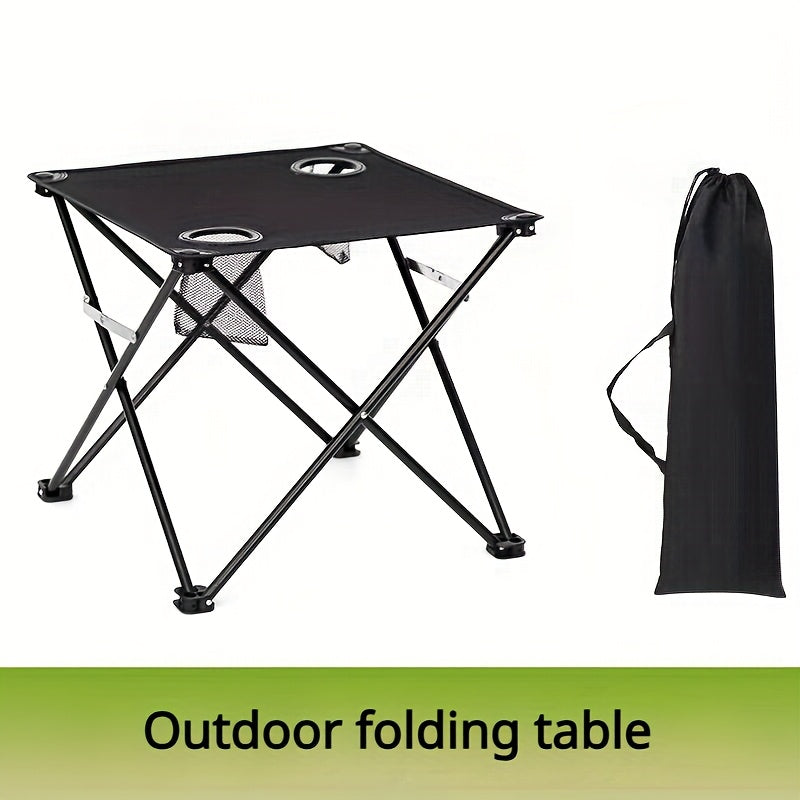 TEMU 1pc Portable Outdoor Folding Table And Chairs Lightweight Picnic Table Ideal For Traveling - - Bbq Cloth Table - Fishing Leisure Table