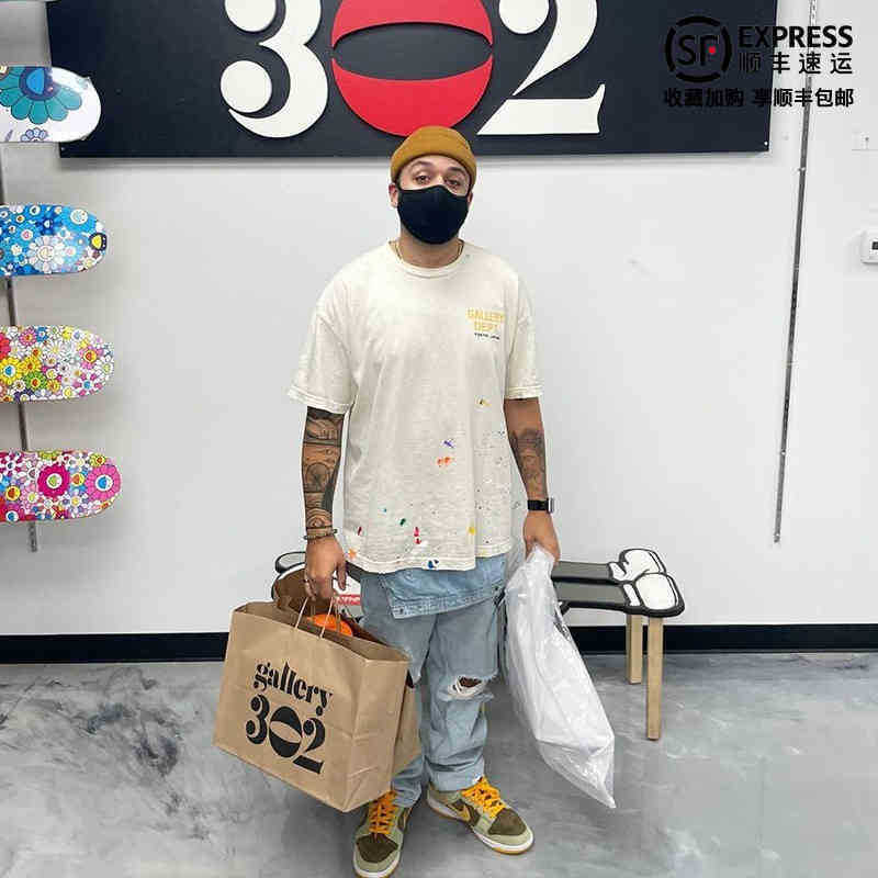 Mens Brand Hip Dept Designer Fashion Out of Shirts Los Angeles Letter Print 2022 Galleryes Hop Large Short Sleeve T-shirt Z6YU