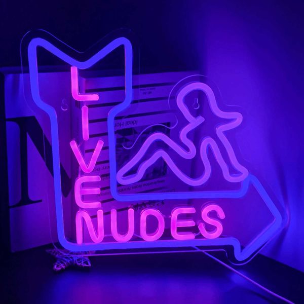 Live Nudes Neon Sign LED Dimmable Neon Lights Bedroom Decoration USB Powered Bar Signs For Beer Bar Hotel Party Club Wall Lamp Z241123