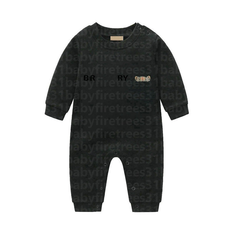 In stock HOT newborn kids Bodysuit Rompers baby Boys girls Fashion designer print luxury cotton Long sleeve jumpsuit climbing clothes XXYYJO98