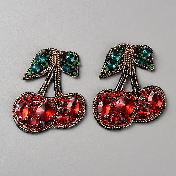 Toppe termoadesive-cucibili in acrilico color ciliegia