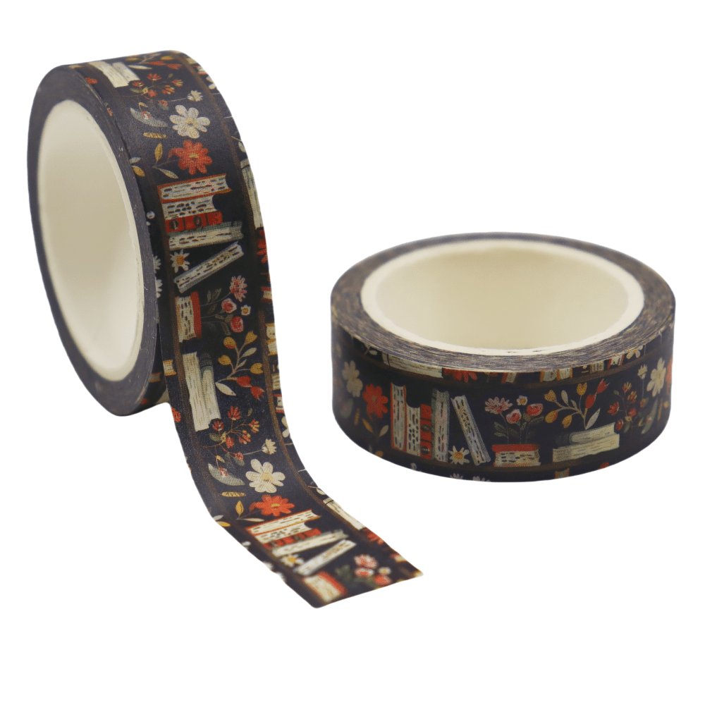 TEMU A Roll Of Washi Tape With A Spring Theme, Measuring 393.7 Inches Long And 15 Millimeters Wide - Featuring Of Small Flowers And Books,