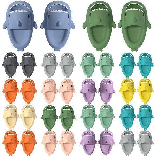 Summer Home Women Shark Slippers Anti-skid EVA Solid Color Couple Parents Outdoor Cool Indoor Household Funny Shoes173