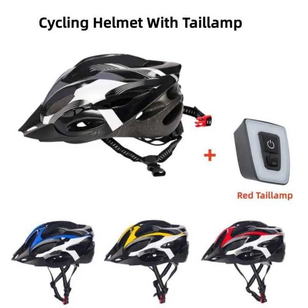 Cycling Helmets MTB Mountain Bike Helmet With Taillamp Safety Bicycle Motorcycle Hat Caps female male EPS Foam Cycling Equipment H241101